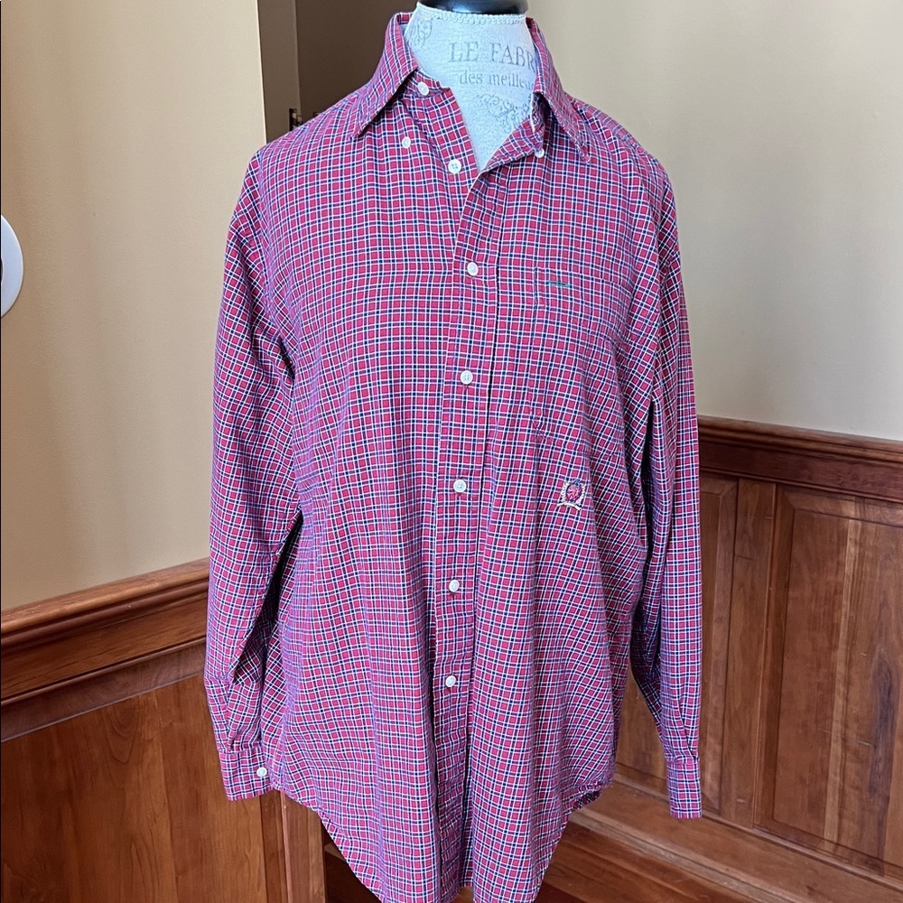 Tommy Hilfiger Men’s Red Checkered Button Shirt small grunge streetwear
